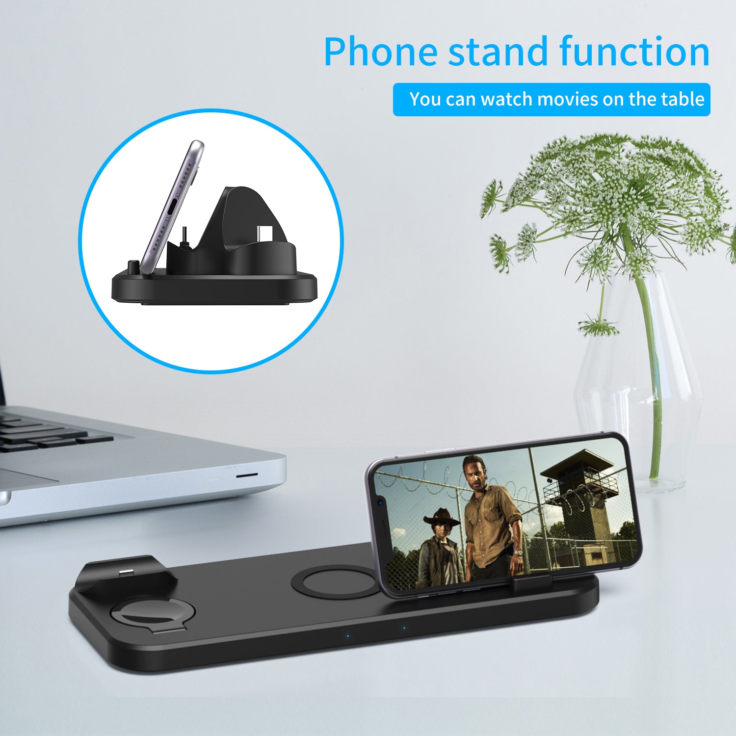 6 in 1 Wireless Fast Charging Charger for Phone Watch Headset 6 in 1 Wireless Fast Charging Charger for Phone Watch Headset